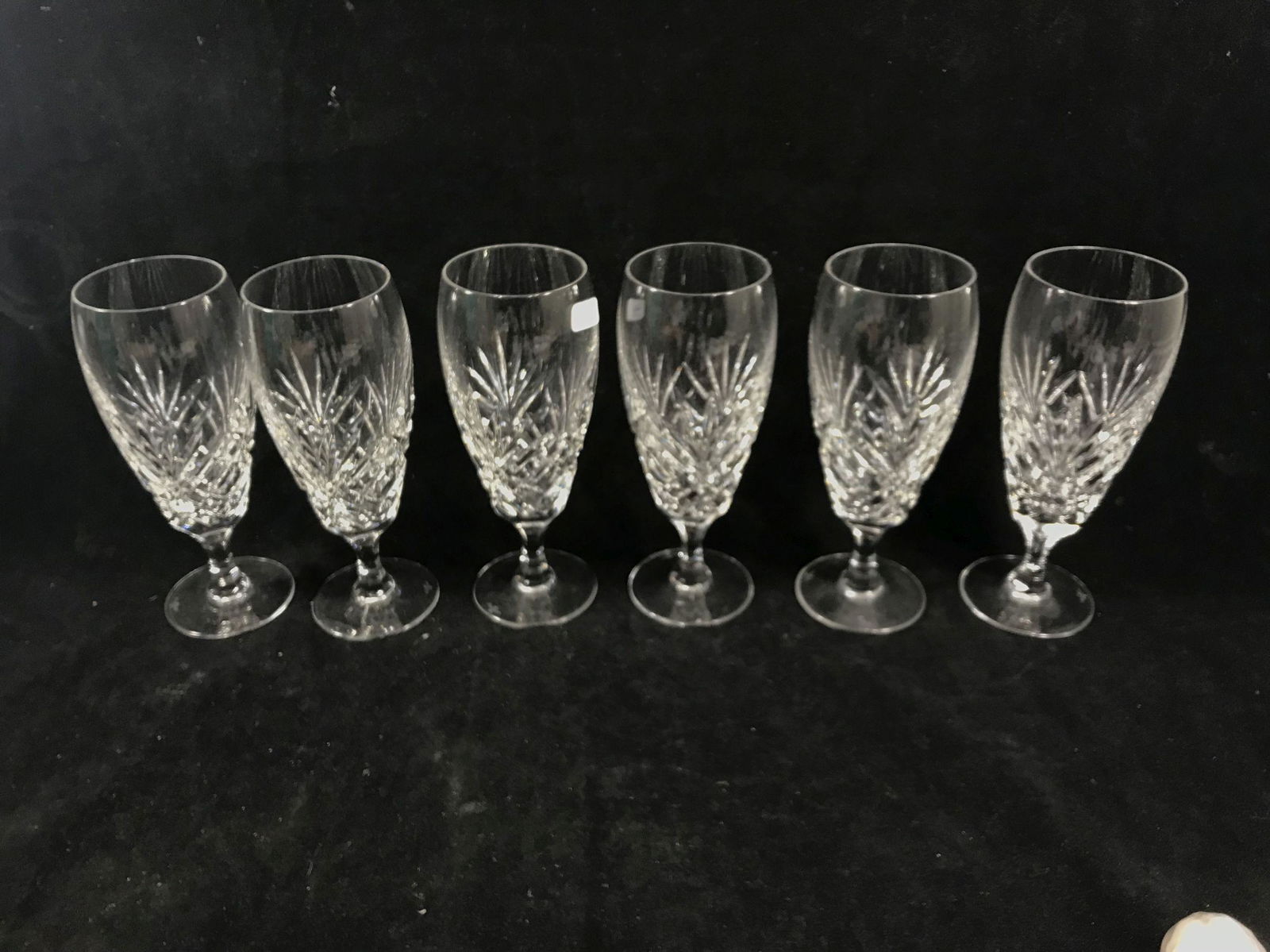 6 WATERFORD CRYSTAL WATER GOBLETS IN  LISMORE PATTERN . (1 of 3)