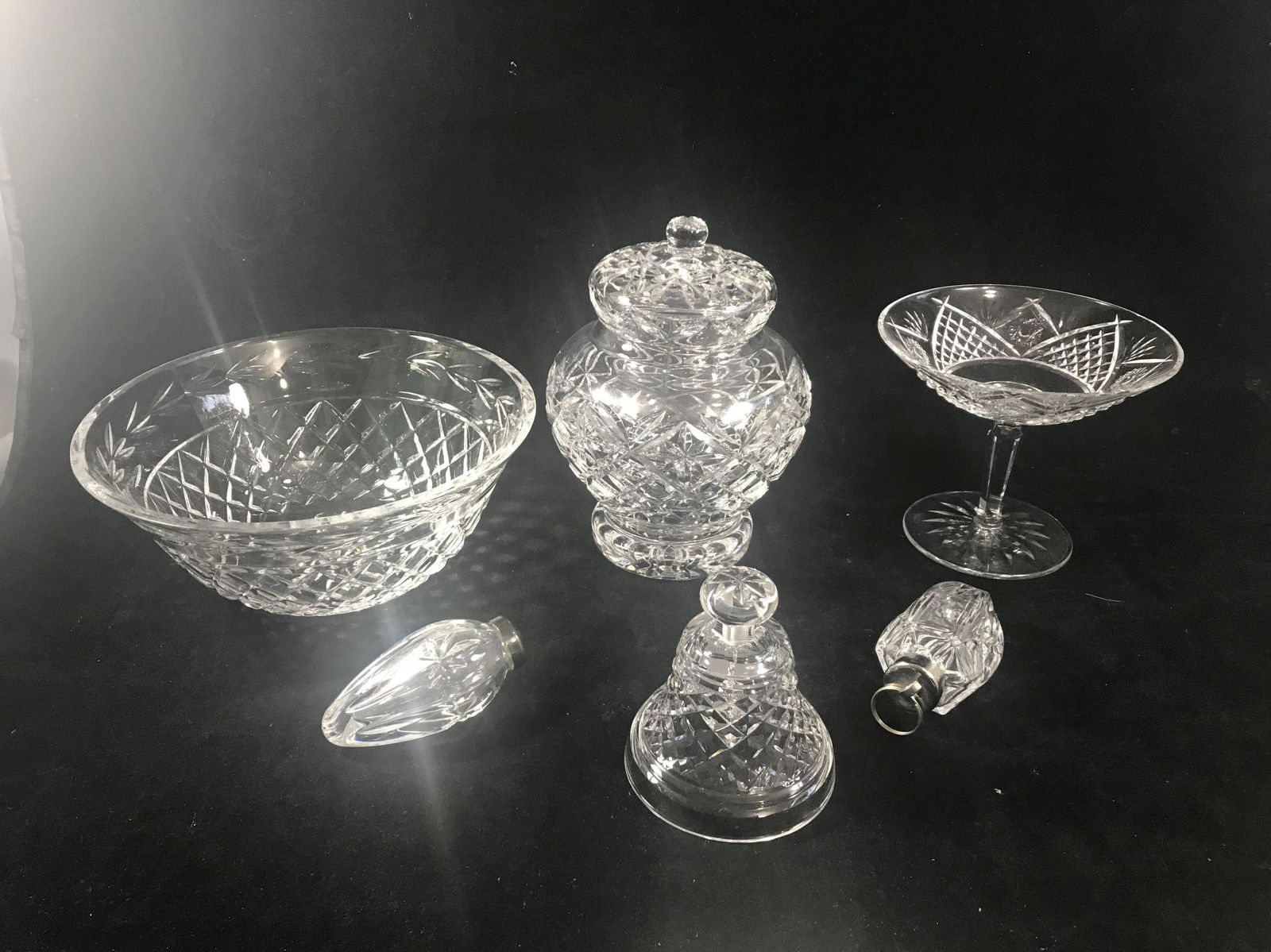 6 WATERFORD CRYSTAL SERVING PIECES 9.5" AND SMALLER . (1 of 7)