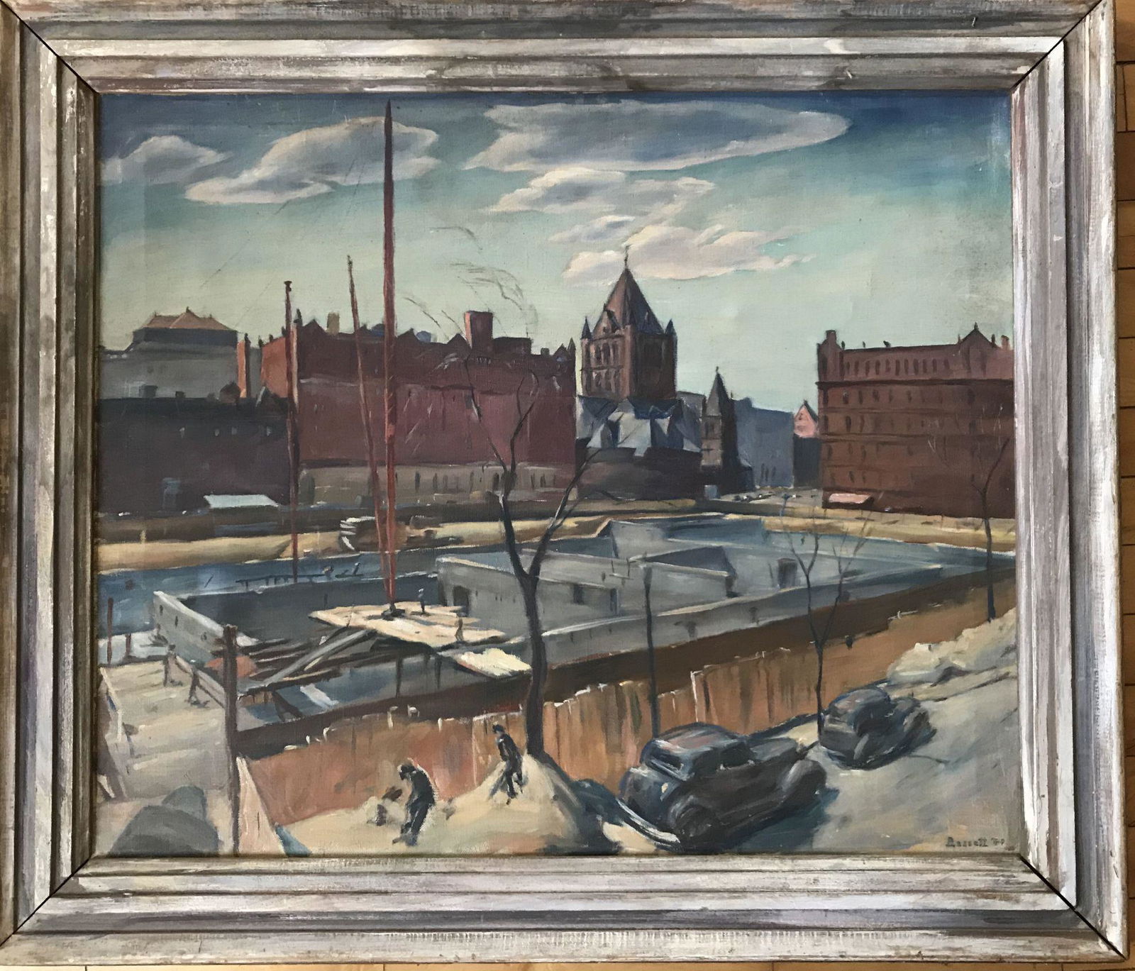 RICHARD H BASSET " SWINGLES QUARRY" OIL ON CANVAS IN: RICHARD H BASSET " SWINGLES QUARRY" OIL ON CANVAS IN ORIGINAL FRAME 29.5 X 24" SIGHT, 36" X 38" FRAMED