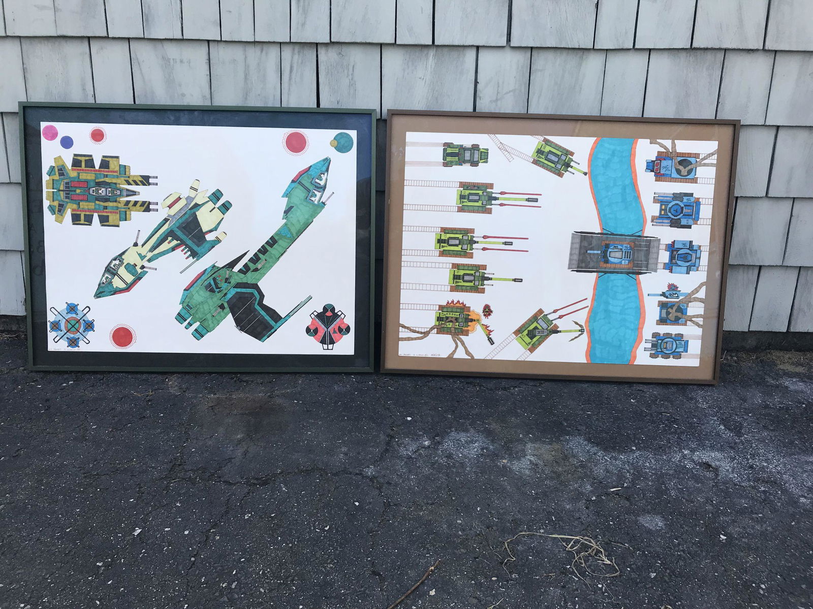 A PAIR OF JAMES S. WONG OUTSIDER ART FELT TIP PEN (1 of 5)