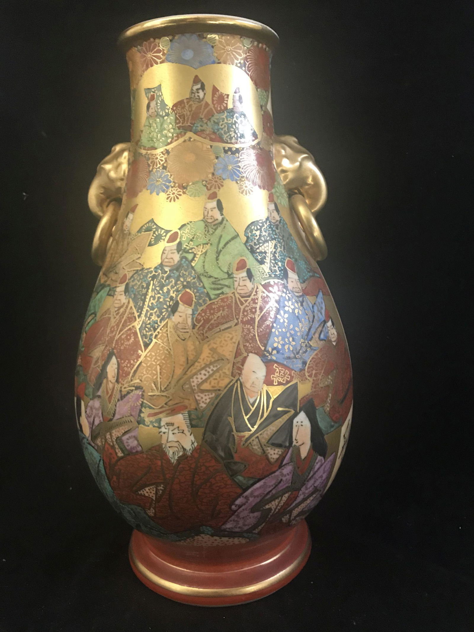 A 12" CHINESE ELEPHANT HANDLED VASE SIGNED ON BASE (1 of 7)