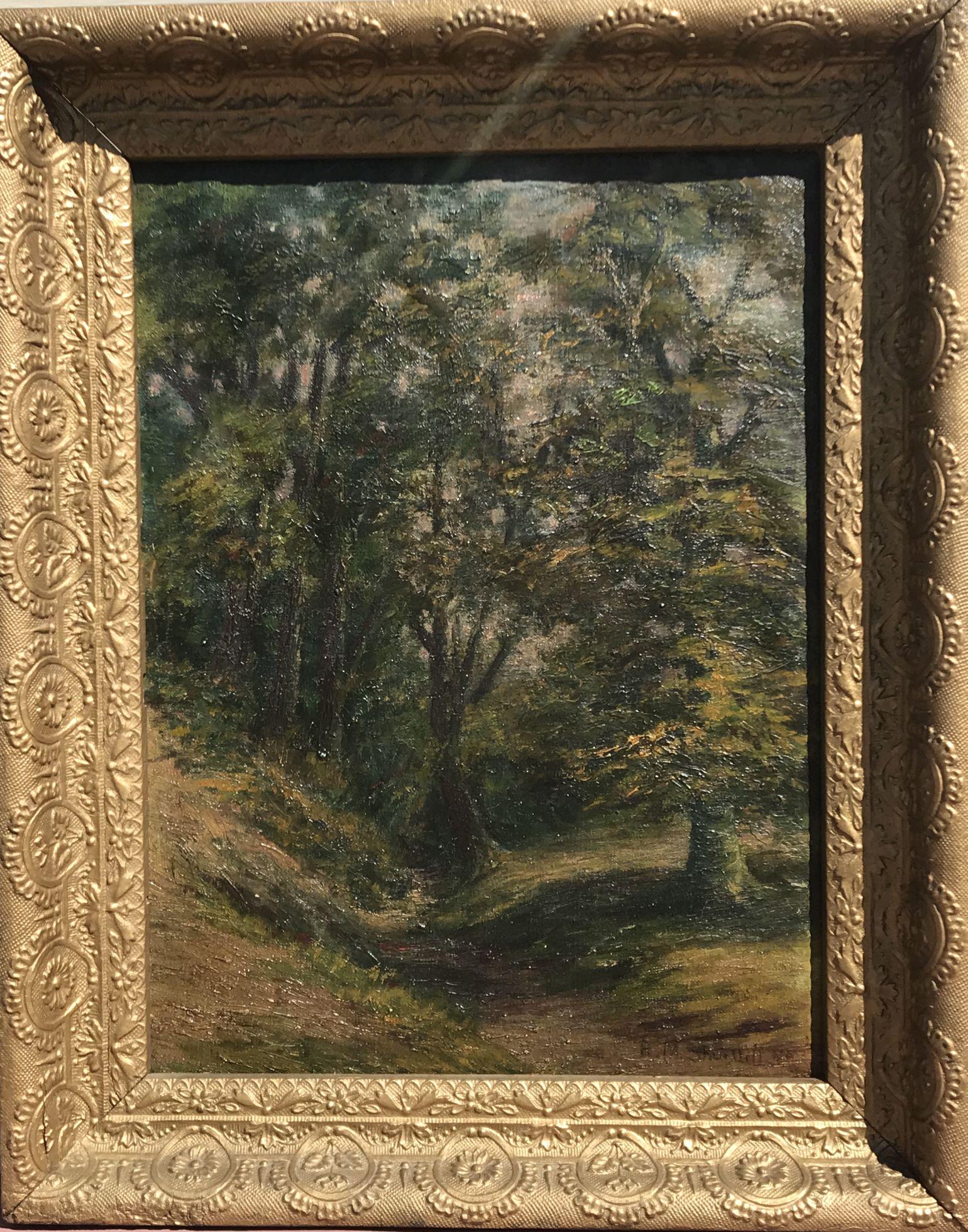 ROSWELL MORSE SHURTLEFF OIL ON CANVAS LANDSCAPE WITH (1 of 4)