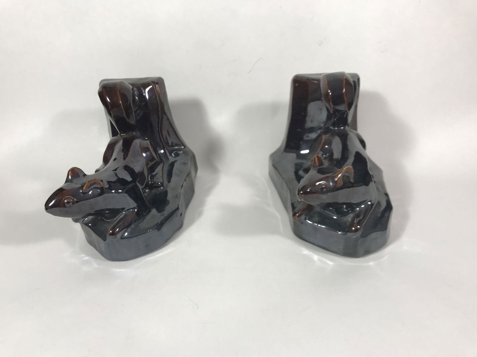 ARTS AND CRAFTS POTTERY SQUIRREL BOOKENDS HAND BUILT BY (1 of 3)