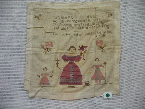 1842 SAMPLER "WHEN WAS I BUT A LITTLE BOY .....