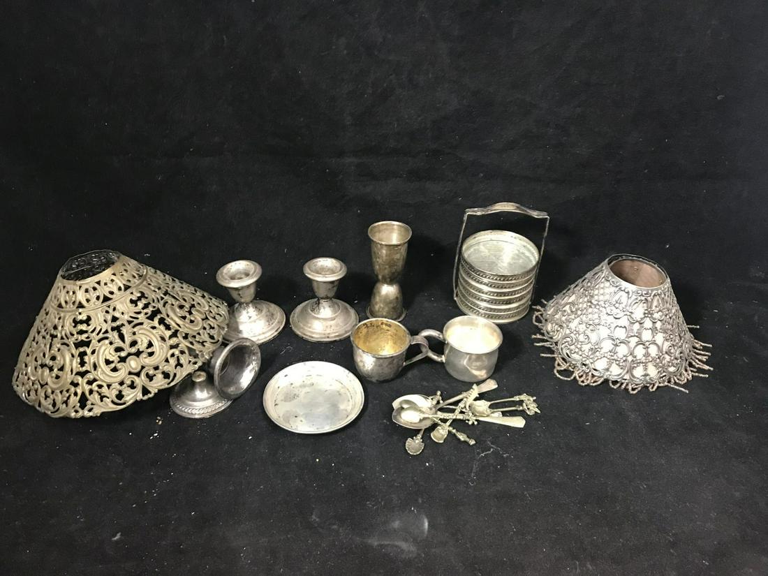 LOT OF STERLING SILVER COASTERS , CHILDS CUPS ETC (1 of 1)