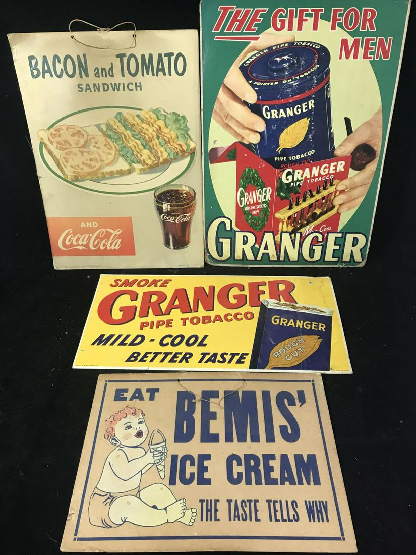 4 VINTAGE 1950S ADVERTISING CARDBOARD SIGNS (1 of 6)