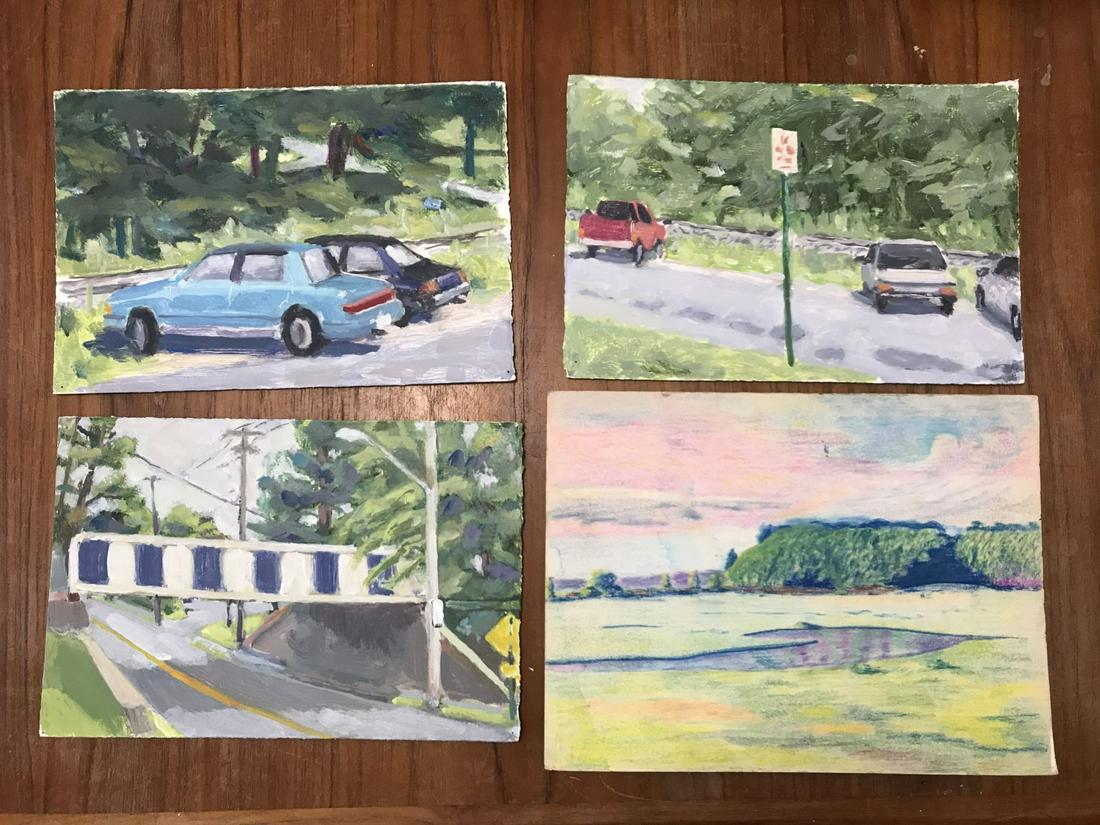 LARRY SMITH 4 STUDIES "CARS AND LANDSCAPES" 8" X 10" (1 of 5)