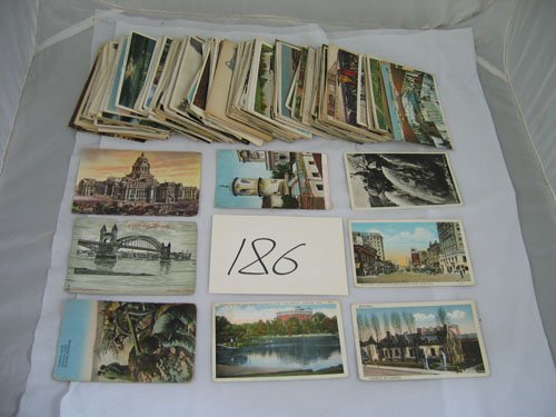 200+ POSTCARDS, EUROPEAN AND AMERICAN VIEWS, AL