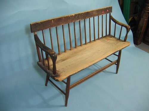 19TH C. WINDSOR BENCH, 48" X 31" X 14" - 2