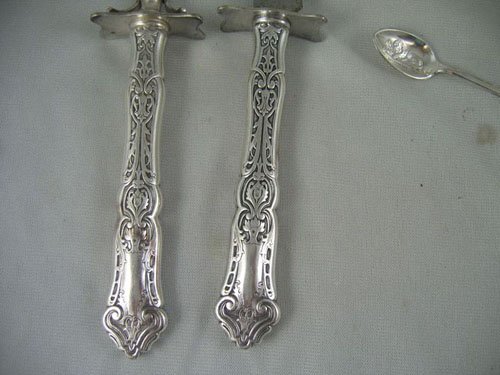 STERLING SILVER LOT 6 PIECES - CARVING SET, COL - 2