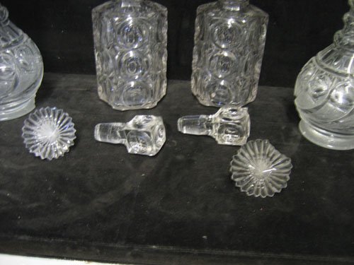 4 19TH CENTURY DECANTERS & CREAMER - 2