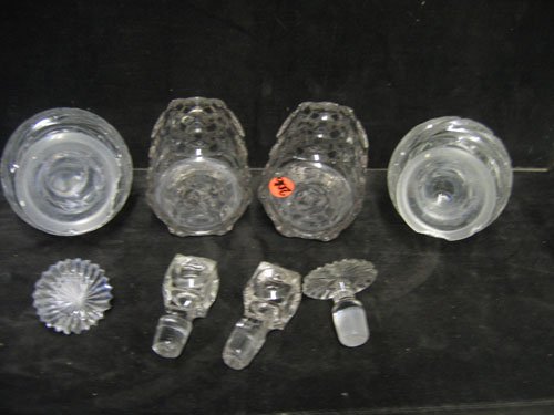 4 19TH CENTURY DECANTERS & CREAMER - 3