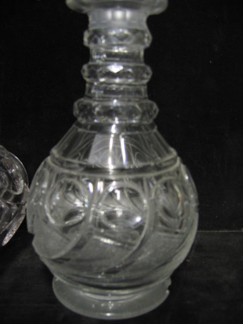 4 19TH CENTURY DECANTERS & CREAMER - 4