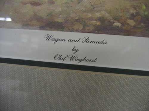 OLAF WIEGHORST A/P PENCIL SIGEND PRINT COWBOYS - 3