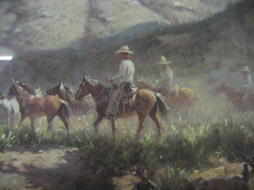 OLAF WIEGHORST A/P PENCIL SIGEND PRINT COWBOYS - 4