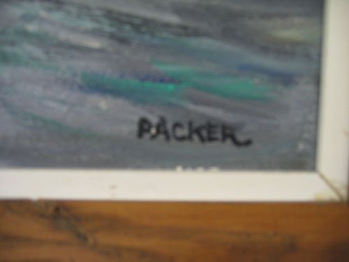 OIL ON BOARD SEASCAPE CLIFFS SIGNED PACKER - 2