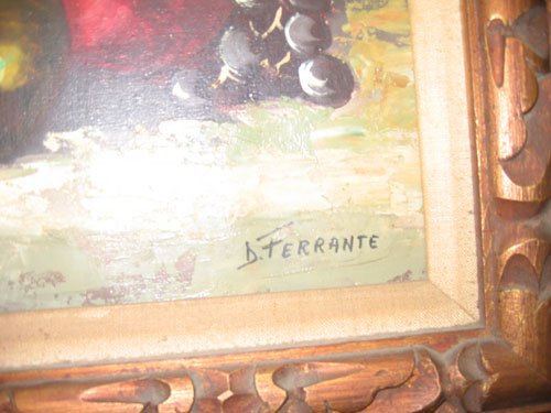 OIL ON CANVAS SIGNED D. FERRANTE STILL LIFE - 3