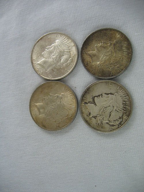 4 LIBERTY SILVER DOLLARS, 3 1923 AND 1 1922 - 2