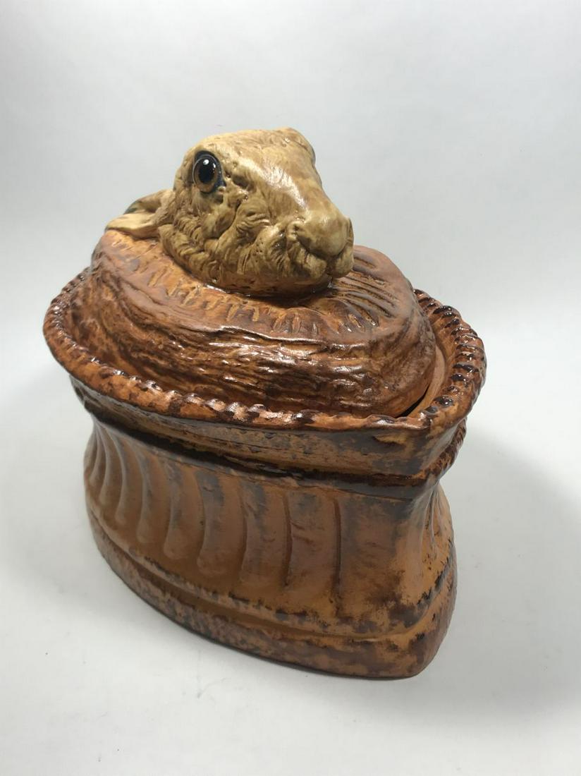 PILLVUYT COVERED RABBIT CASSEROLE 11" X 7" X7".: PILLVUYT COVERED RABBIT CASSEROLE 11" X 7" X7". PROPERTY FROM THE ESTATE OF LEIF WESSMAN