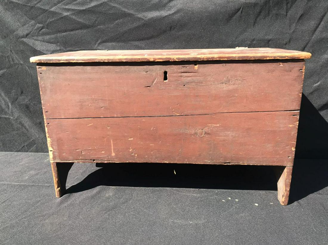 1785 CHILDS BLANKET CHEST 25" X 12" X 14". THE LINCOLN: 1785 CHILDS BLANKET CHEST 25" X 12" X 14". THE LINCOLN ESTATE OF TURNERS FALLS