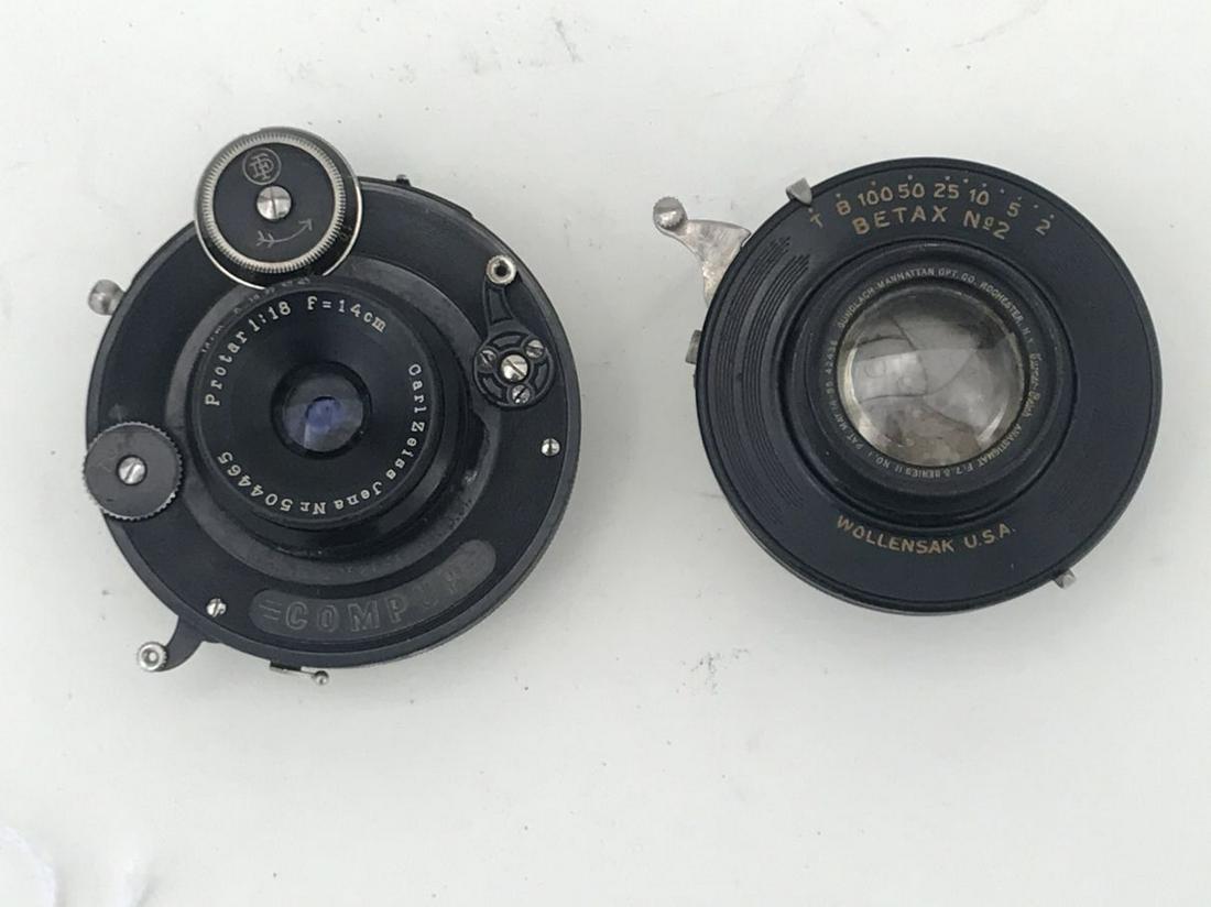 Turner Reich Anhstigmat F.7.5 11in series 2 lens and a: Turner Reich Anhstigmat F.7.5 11in series 2 lens and a Zeiss Protar 14cm F1:18 lens CAMERA LOT