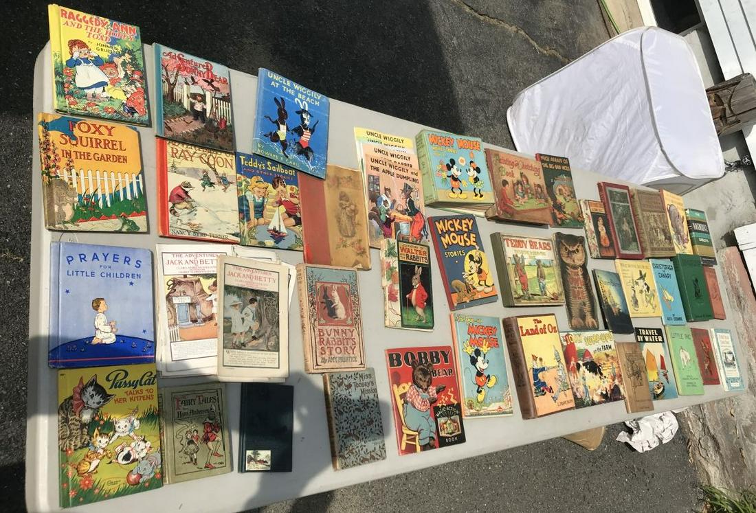 BOX LOT OF EARLY CHILDRENS BOOKS. PROPERTY FROM THE: BOX LOT OF EARLY CHILDRENS BOOKS. PROPERTY FROM THE LINCOLN ESTATE OF TURNERS FALLS