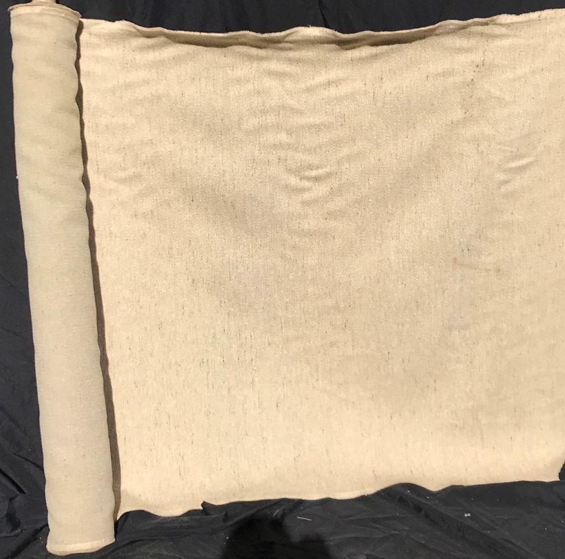KNOLL FURNITURE ORIGINAL TAN FABRIC BOLT 50". PROPERTY: KNOLL FURNITURE ORIGINAL TAN FABRIC BOLT 50" WIDE X 20'. PROPERTY FROM THE ESTATE OF LEIF WESSMANN