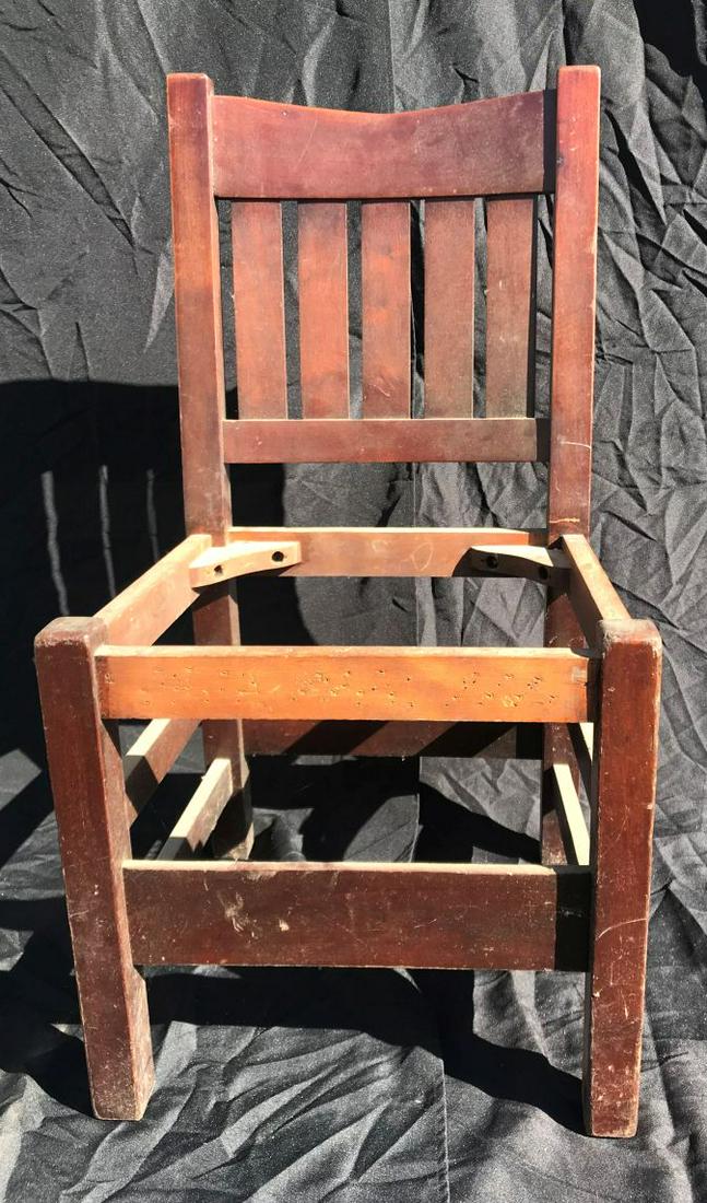 EARLY STICKLEY CHAIR WITH NO SEAT 19" X 17' X 36".: EARLY STICKLEY CHAIR WITH NO SEAT 19" X 17' X 36". PROPERTY FROM A PRIVATE NORTHAMPTON COLLECTION