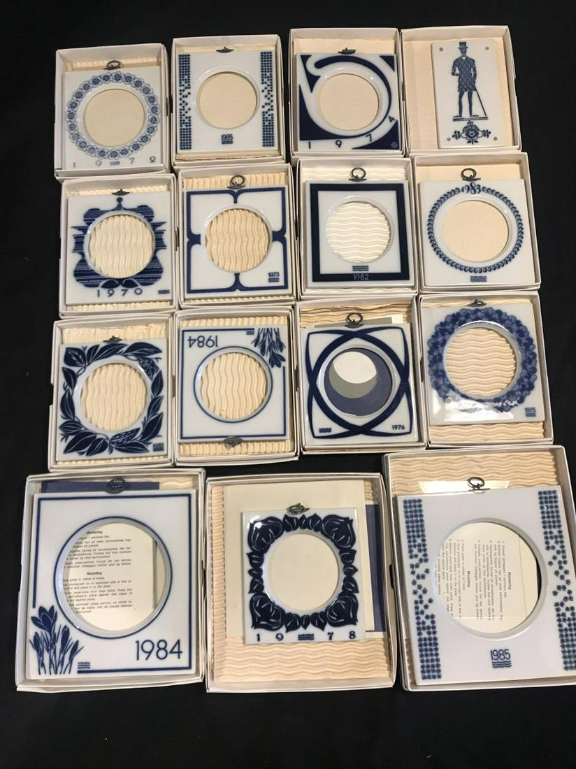 15 MIB ROYAL COPENHAGEN PORCELAIN PICTURE FRAMES 5.5" X: 15 MIB ROYAL COPENHAGEN PORCELAIN PICTURE FRAMES 5.5" X 6" AND SMALLER. PROPERTY FROM THE ESTATE OF LEIF WESSMANN