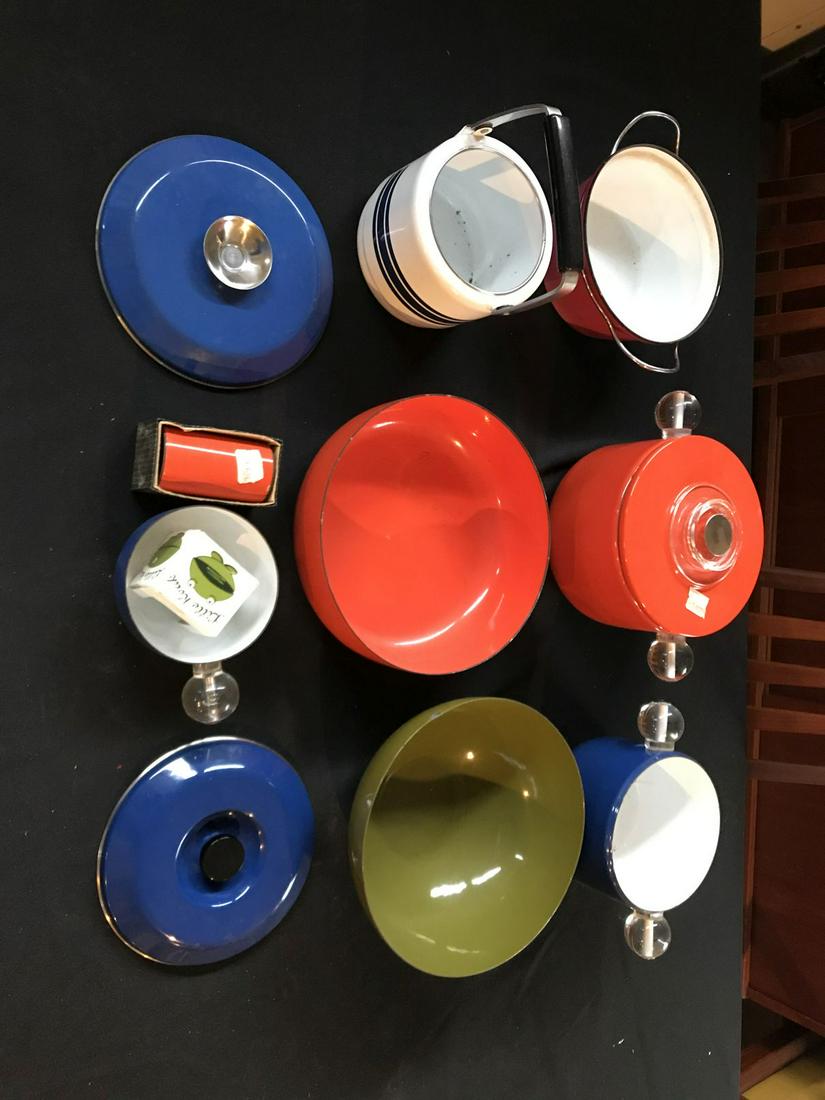 ARABIA AND CATHRINE HOLM COOKWARE: LOT OF MOSTLY HALLMARKED SILVERPLATE