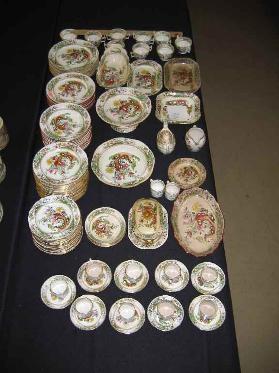 111 PC. COPELAND SPODE "CHELSEA BIRD" CHINA INC: 111 PC. COPELAND SPODE "CHELSEA BIRD" CHINA INCLUDES: 11 DINNER PLATES- 9.75", 12 LUNCH PLATES PLATES- 8.75", 23 SALAD PLATES- 8.25", 12 SOUP BOWLS- 8.25", 20 DESSERT PLATES- 7", 11 DEMI TASSE CUPS, 9