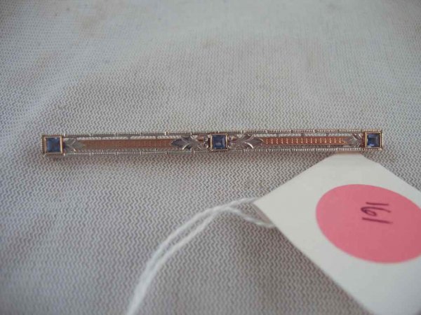 VINTAGE 1920S 14 KARAT WHITE AND YELLOW GOLD BA