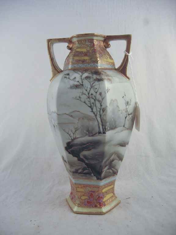 SCENIC NIPPON VASE 10.5"T: SCENIC NIPPON VASE 10.5"T
