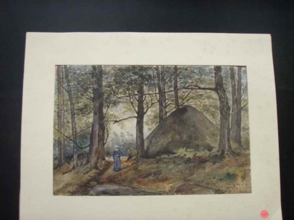 "SUGAR GROVE" WATER COLOR BY MARY MAY WASHBURN: "SUGAR GROVE" WATER COLOR BY MARY MAY WASHBURN AUGUST 21, 1883 Mary May Nightingale WASHBURN (1861-1932) Birth place: Greenfield, MA Death place: Greenfield Addresses: Greenfield Profession: Painter S