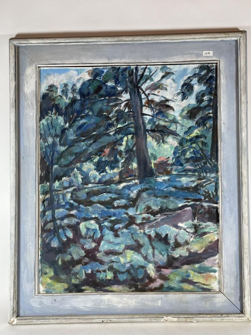 OIL ON BOARD PAINTING BY RICHARD BASSET 32" X 38": OIL ON BOARD PAINTING BY RICHARD BASSET 32" X 38" FRAMED, 24" X 30" SIGHT