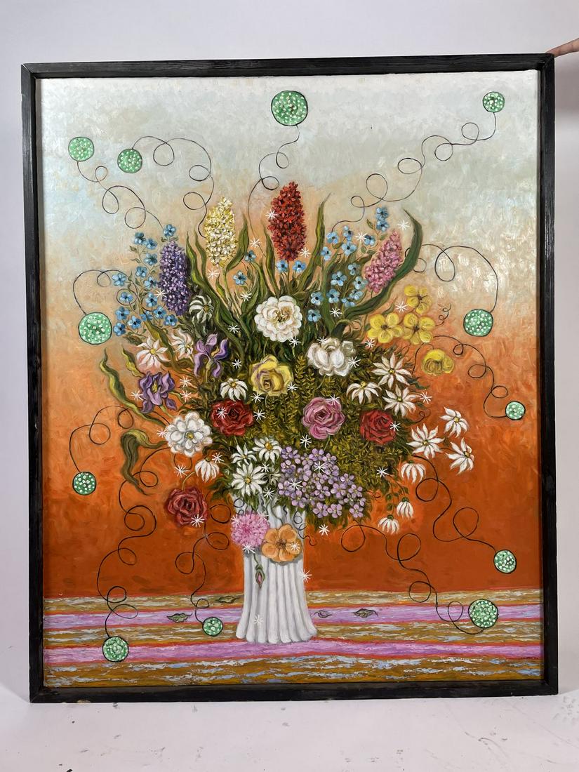 JAMES APOSTLE OIL ON CANVAS " THE WHITE VASE" 41.5" X: JAMES APOSTLE OIL ON CANVAS " THE WHITE VASE" 41.5" X 50"