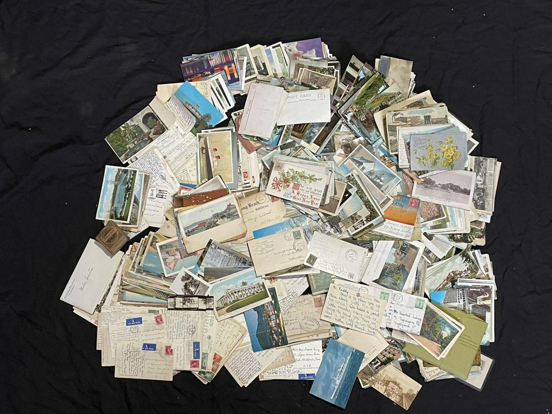 LARGE BOX OF 1000 PLUS PRE WAR POST CARDS: LARGE BOX OF 1000 PLUS PRE WAR POST CARDS