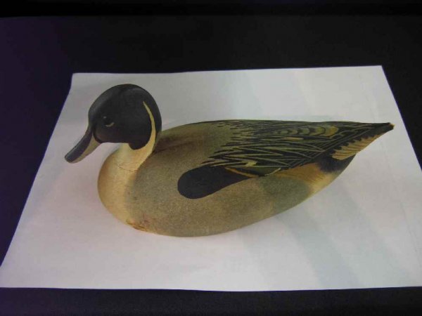 4 DUCK DECOYS: 2 HAND PAINTED "PIN TAIL- DRAKE - 6