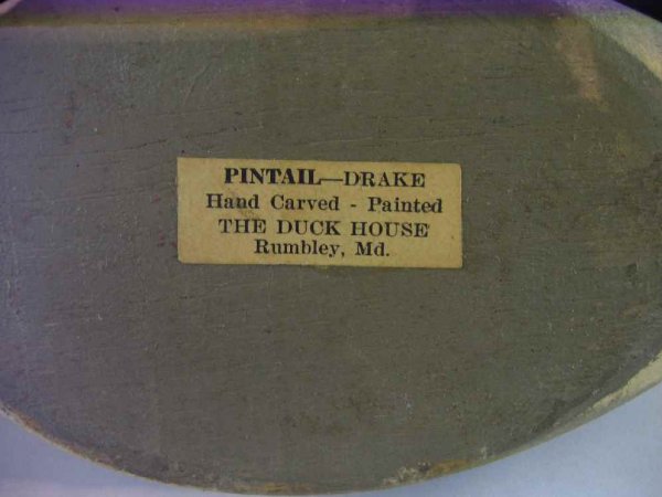 4 DUCK DECOYS: 2 HAND PAINTED "PIN TAIL- DRAKE - 8