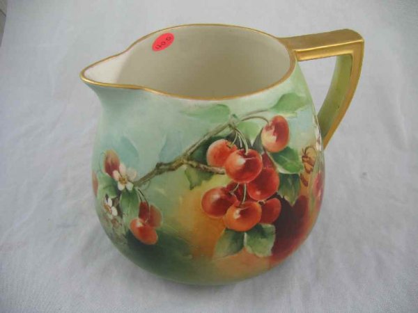 BELLEEK WILLETS HAND PAINTED PITCHER SIGNED B.