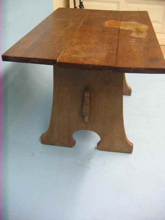 ARTS AND CRAFTS TRESTLE STYLE DINING TABLE - 3