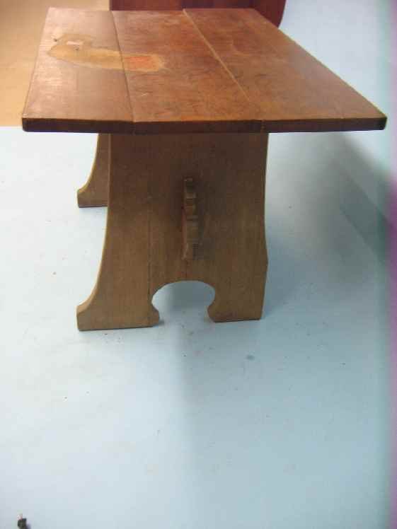 ARTS AND CRAFTS TRESTLE STYLE DINING TABLE - 4