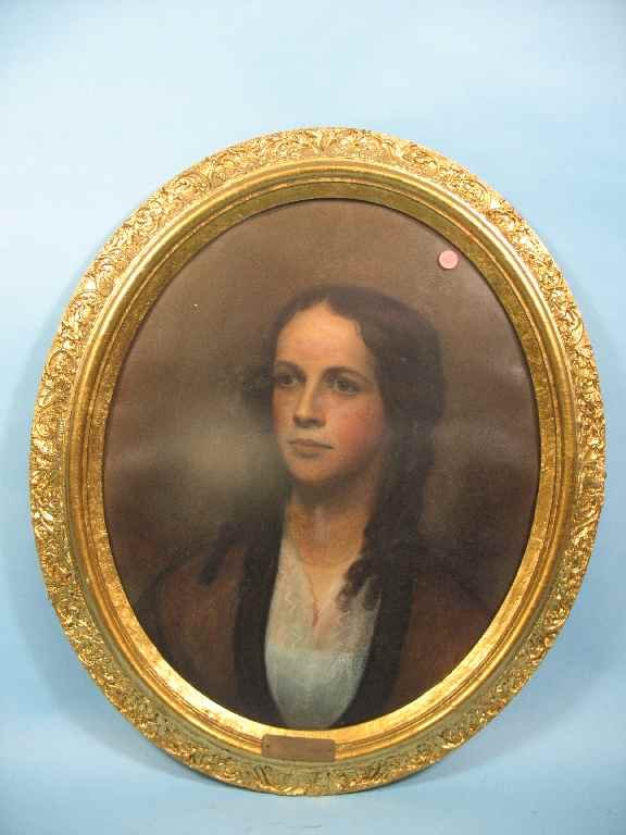 PASTEL PAINTING OF SARA MARIA, BY DENNISON KIMBERLY : PORTRAIT OF SARA MARIA, 1854 BY DENNISON KIMBERLY 20" X 25" Biography Birth place: Guilford, CT Profession: Engraver and portrait painter Studied: engraving under Asaph Willard of Hartford (prior to 1