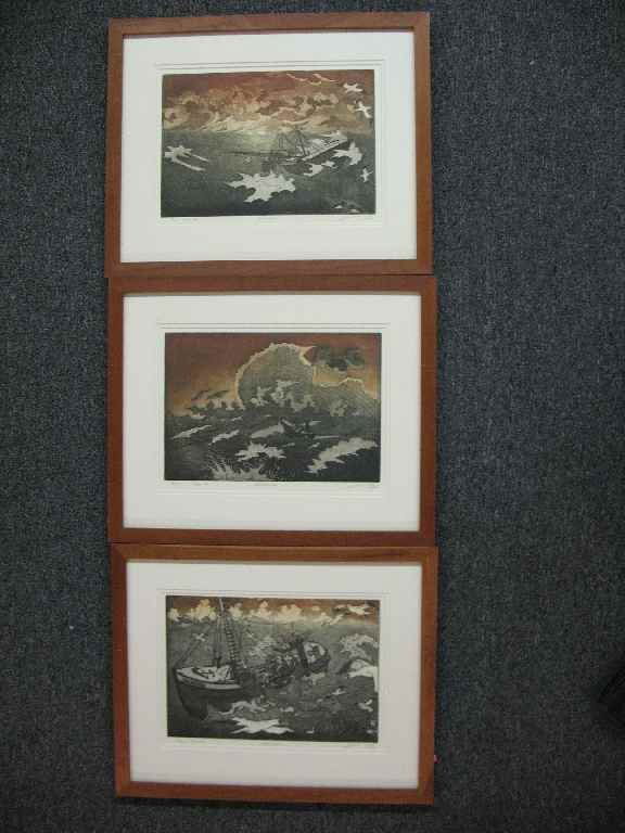 MATT SMITH- 3 FRAMED ETCHINGS "ENDURANCE" "SUNDANCE" AN: MATT SMITH- 3 FRAMED ETCHINGS "ENDURANCE" "SUNDANCE" AND "RACKETEER"