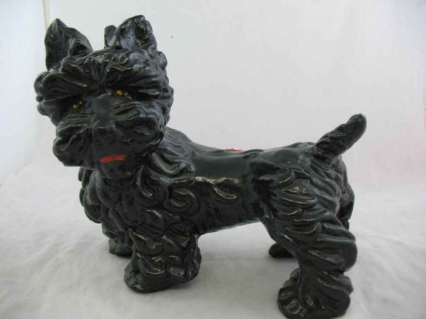CAST-IRON HUBLEY SCOTTIE DOG DOORSTOP 10"T X 9": CAST-IRON HUBLEY SCOTTIE DOG DOORSTOP 10"T X 9"L