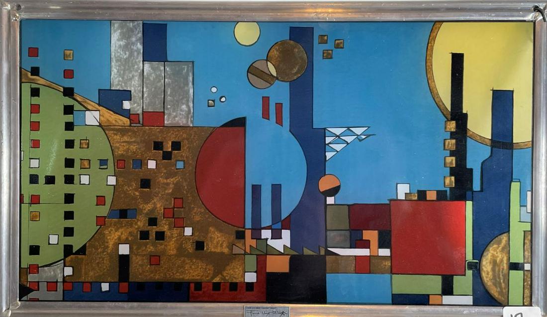 A FRANK LLOYD WRIGHT STAINED GLASS WINDOW AUTHORIZED (1 of 4)