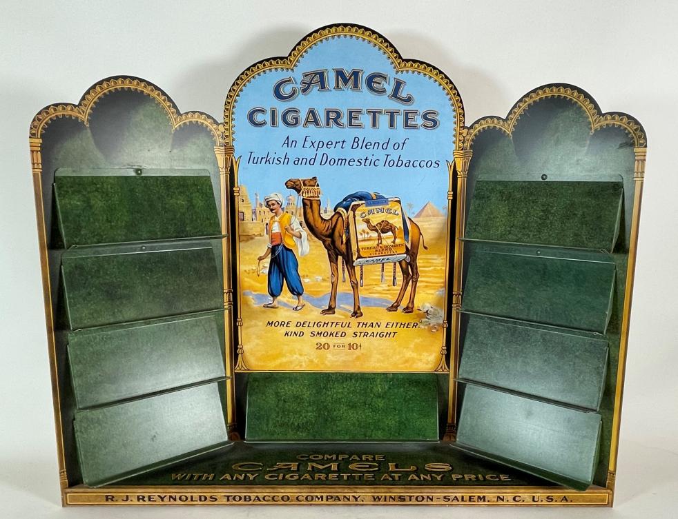 AN ANTIQUE CAMEL CIGARETTES ADVERTISING DISPLAY WITH (1 of 6)