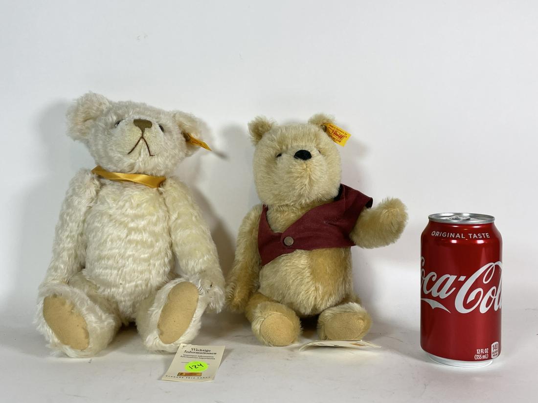 TWO STEIFF MOHAIR BEARS 14" AND 12" (1 of 8)