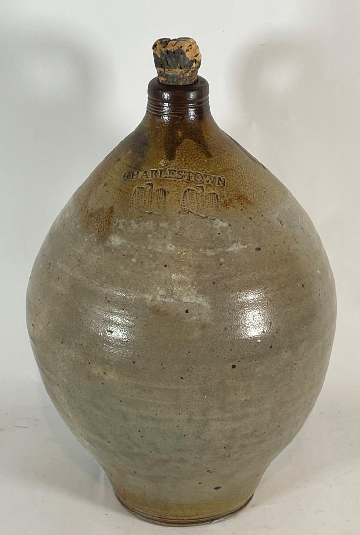 A CHARLESTOWN TWO GALLON JUG WITH TWO EAGLE DECORATION (1 of 5)