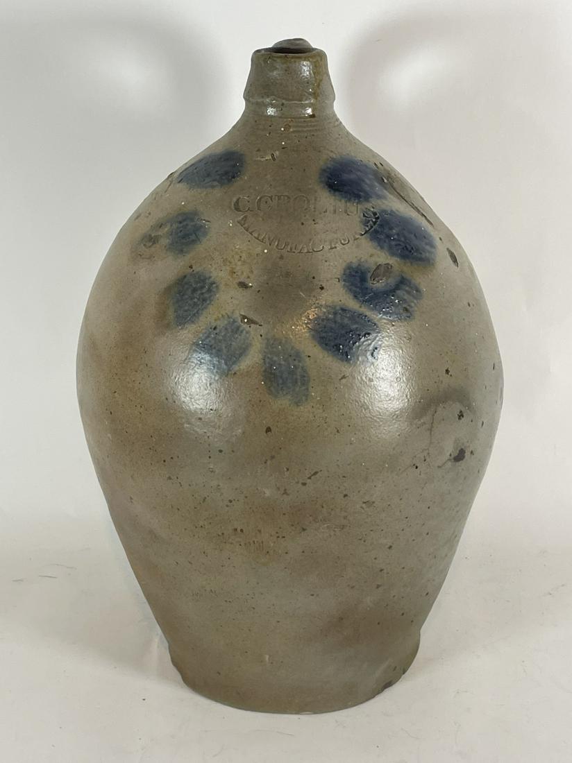 AN 1800 C. CROLIOUS TWO GALLON JUG WITH DECORATION, (1 of 5)